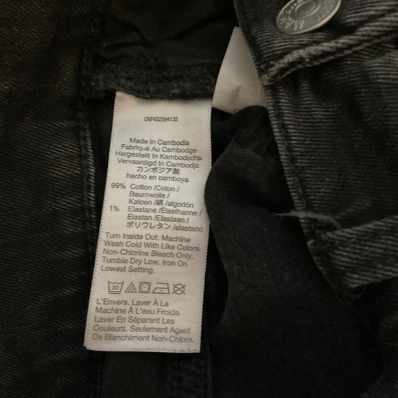 Madewell Womens 26 Black High Rise Cut Off Denim Shorts Distressed - Picture 5 of 7